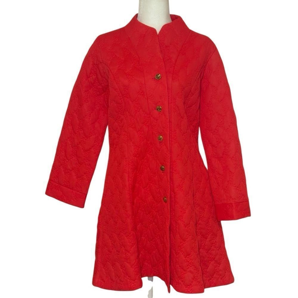 Vintage 1960s Sears Red Coat with Gold Buttons. Size 12. Excellent Condition!!